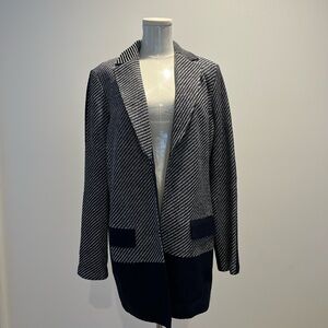 St. John White and Navy Knit Jacket
